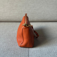 Prada Orange Vitello Daino Pochette with Strap