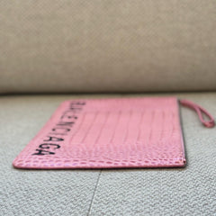 Balenciaga Pink Ville Logo Pouch