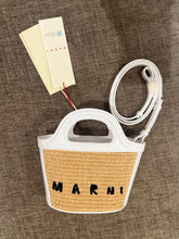 Marni White Raffia Tropicalia Micro Bag with Strap