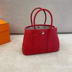 Hermès Rouge Radieux Leather Neo Garden Party