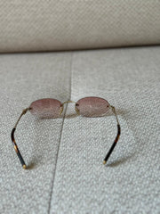 Miu Miu Gradient Pink Rimless Oval Sunglasses
