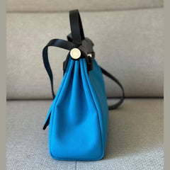 Hermès Herbag Zip 31 in Bleu Riviera/Noir - Stamp K