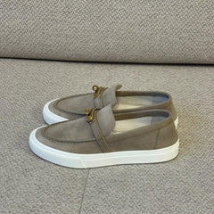 Hermès Game Slip-On Sneakers in Beige Suede - Size 38.5