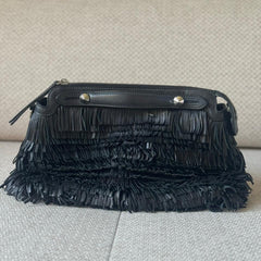 Fendi Black Fringe By The Way Top Handle Bag