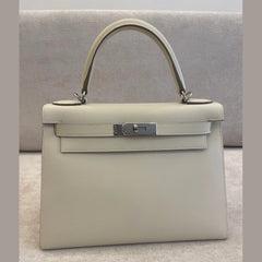 Hermès Kelly 28 Craie Epsom Leather PHW
