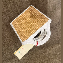 Marni White Raffia Tropicalia Micro Bag with Strap