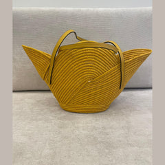 Loewe Yellow Raffia Petal Basket Bag