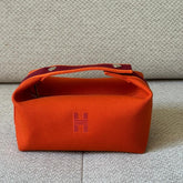 Hermès Orange Canvas Bride a Brac Case PM
