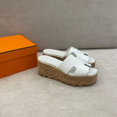 Hermès White Leather Eze Mules - Size 38