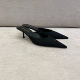 Saint Laurent Black Satin Mules - Size 41