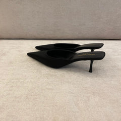 Saint Laurent Black Satin Mules - Size 41