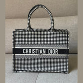 Christian Dior Black & White Canvas Medium Book Tote