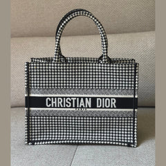 Christian Dior Black & White Canvas Medium Book Tote