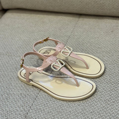 Valentino Pink V Logo Rubber Sandals - Size 38