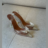 Amina Muaddi Gilda PVC Slingback Heels - Size 40