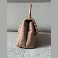 Chanel Coco Handle Nude Caviar Leather Top Handle with Strap