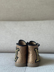 Louis Vuitton Punchy High Top Sneakers with Sequined LV Patch - Size 37