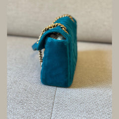 Gucci Velvet Embellished GG Marmont Shoulder Bag