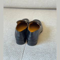 Gucci Jordaan Black Leather Horsebit Loafers - Size 39½