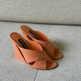 Dolce & Gabbana Peach Tapered Heel Sandals - Size 37