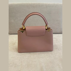 Louis Vuitton Capucines PM Pink Taurillon Leather with Flower Crown Embellishment