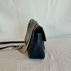 Gucci Small Black GG Marmont Shoulder Bag