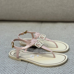 Valentino Pink V Logo Rubber Sandals - Size 38