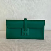 Hermès Jige Élan Green Moyen Clutch