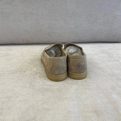 Loro Piana Summer Charms Walk Suede Loafers in Beige - Size 36