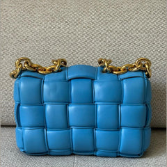Bottega Veneta Blue Chain Padded Cassette Shoulder Bag with Entrupy Certificate