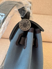Hermès Herbag 31 Bleu Jean / Black PHW Top Handle with Strap