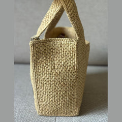 Loewe Raffia Small Font Tote with Crossbody Strap