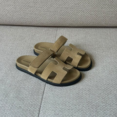 Hermès Suede Beige Chypre Sandals - Size 40