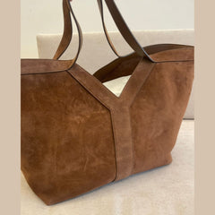 Saint Laurent Y Brown Suede Tote