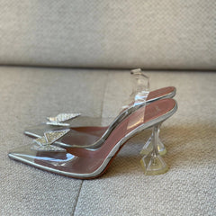 Amina Muaddi Gilda PVC Slingback Heels - Size 40