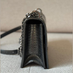 Christian Dior Microcannage Metallic Grey Diorama Medium Shoulder Bag