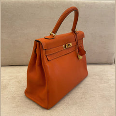 Hermès Kelly 35 Chèvre Mysor Leather GHW