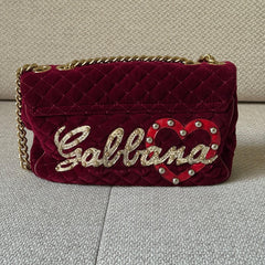 Dolce & Gabbana Lucia Velvet Shoulder Bag