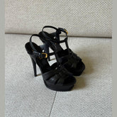 Saint Laurent Black Tribute Sandals - Size 37