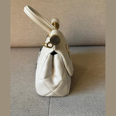 Dolce & Gabbana White 90's Aria Top Handle Bag with Strap