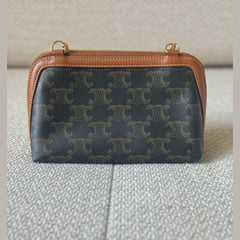 Céline Triomphe Canvas Clutch on Chain