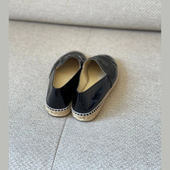 Chanel Black Patent CC Espadrilles - Size 41