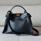 Fendi Black Medium Peekaboo with Strap