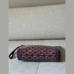 Goyard Burgundy Coated Canvas Conti GM Pouch