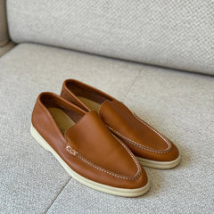 Loro Piana Tan Leather Summer Walk Loafers - Size 41