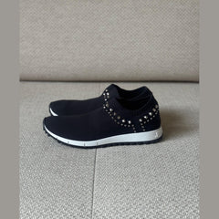 Jimmy Choo Verona Knit Slip-on Sneaker With Crystal Embellishments - Size 40