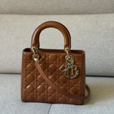 Christian Dior Caramel Patent Leather Medium Lady Dior Bag (Restored)