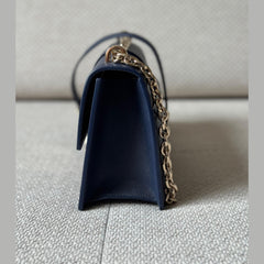 Christian Dior 30 Montaigne Bag in Navy Blue Grained Calfskin