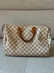 Louis Vuitton Damier Azur Speedy 35 Top Handle Bag