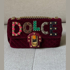 Dolce & Gabbana Lucia Velvet Shoulder Bag